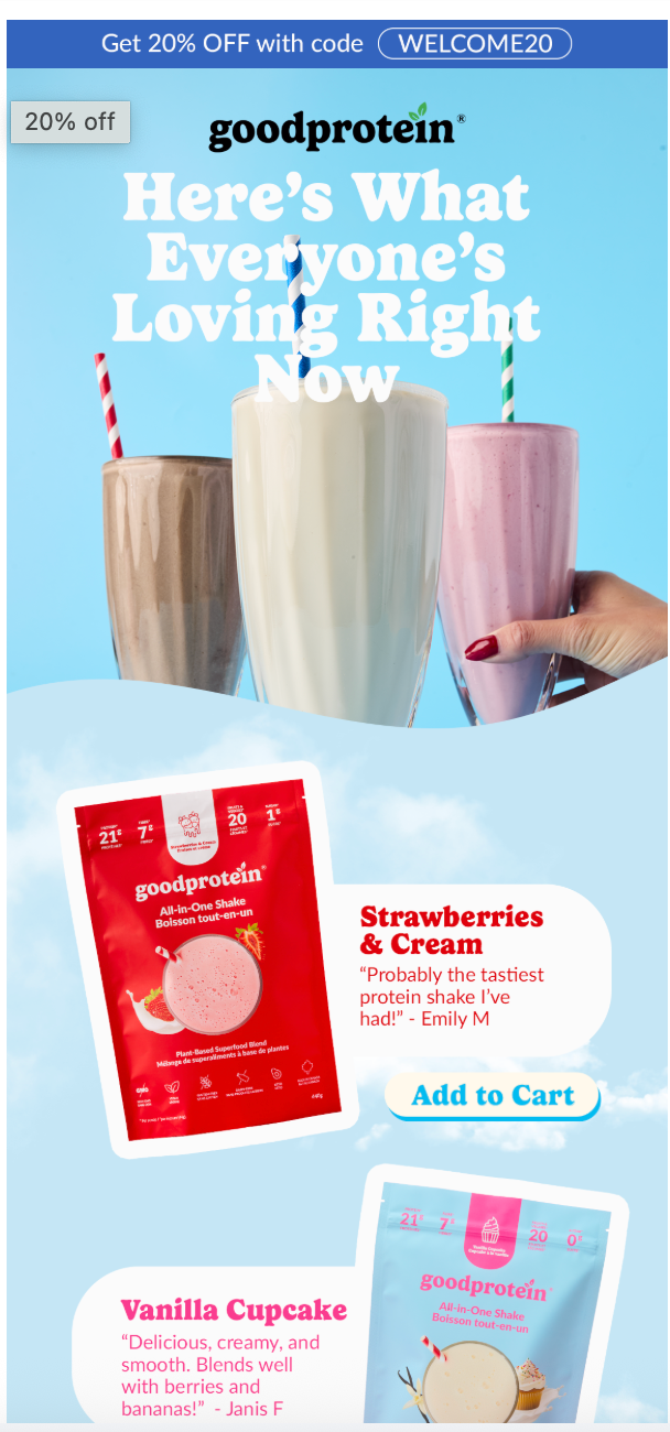 goodprotein email example 